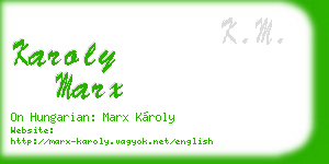 karoly marx business card