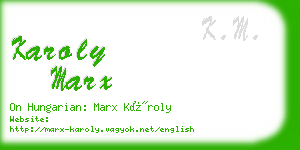 karoly marx business card